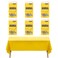 Eleclassi Yellow 6 Pack Premium Disposable Plastic Tablecloth 54 x 108 in Plastic Table Cloth Disposable Tablecloth for Rectangle Table Up to 8 Feet