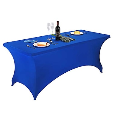 LZY Spandex Fitted Stretch Table Cover for 6 ft or 4ft or 8ft Folding Table Rectangular Cocktail Tablecloth Perfect for Party or Banquet