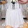 JYFLZQ White Sequin Tablecloth 70 Round Sparkly Drape Table Cloths Table Cover Overlay for Wedding Birthday Party Baby Bridal Shower