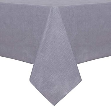 sancua 100 Waterproof Rectangle PVC Tablecloth 54 x 108 Inch Oil Proof Spill Proof Vinyl Table Cloth Wipe Clean Table Cover for Dining Tables Buffet Parties and Camping Grey
