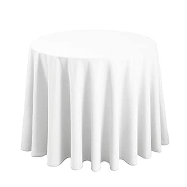 Hiasan White Round Tablecloth 120 Inch Waterproof Stain Resistant Spillproof Polyester Fabric Table Cloth for Dining Room Kitchen Party