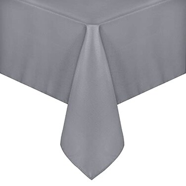 sancua Square Tablecloth 54 x 54 Inch Stain and Wrinkle Resistant Washable Polyester Table Cloth Decorative Fabric Table Cover for Dining Tables Buffet Parties and Camping Light Grey