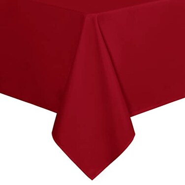 sancua Rectangle Tablecloth 54 x 78 Inch Stain and Wrinkle Resistant Washable Polyester Table Cloth Decorative Fabric Table Cover for Dining Tables Buffet Parties Christmas Red