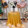 JYFLZQ Gold Sequin Tablecloth 70 Round Sparkly Glitter Table Cover Overlay Shimmer Table Cloth Perfect for Wedding Birthday Party Baby Bridal Shower