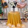 JYFLZQ Gold Sequin Tablecloth 70 Round Sparkly Glitter Table Cover Overlay Shimmer Table Cloth Perfect for Wedding Birthday Party Baby Bridal Shower