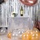 JYFLZQ Silver Sequin Tablecloth 50 x 50 Small Square Sparkly Table Cloths Glitter Table Cover Overlay for Wedding Birthday Party Baby Bridal Shower
