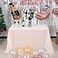 JYFLZQ White Iridescent Sequin Tablecloth 50 x 80 Rectangular Sparkly Drape Table Cloths Table Cover Overlay for Wedding Birthday Party Baby Bridal Shower