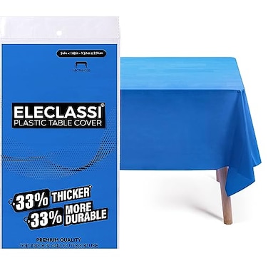 Eleclassi Royal Blue 12 Pack Premium Disposable Plastic Tablecloth 54 x 108 Inch Waterproof Disposable Tablecloth for Rectangle Tables Up to 8 Feet in Length Plastic Table Cloth Disposable