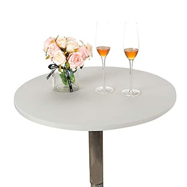 JISEN Cocktail Spandex Round Tablecloth Fitted Stretchable Table Cap 24 Inch ASilver Grey