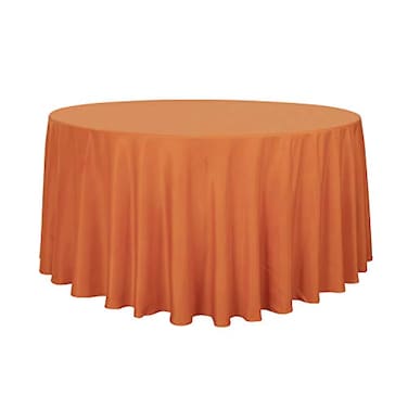 sancua Round Tablecloth 120 Inch Water Resistant Spill Proof Washable Polyester Table Cloth Decorative Fabric Table Cover for Dining Tables Buffet Parties and Camping Orange