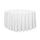sancua Round Tablecloth 120 Inch Water Resistant Spill Proof Washable Polyester Table Cloth Decorative Fabric Table Cover for Dining Tables Buffet Parties and Camping White