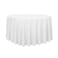 sancua Round Tablecloth 120 Inch Water Resistant Spill Proof Washable Polyester Table Cloth Decorative Fabric Table Cover for Dining Tables Buffet Parties and Camping White