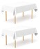 Pomp Pure White 60 x 102 Poplin Polyester Tablecloth 2 Pack Wrinkle Stain Resistant Easy Care Premium Fabric Fits 6FT Rectangle Table
