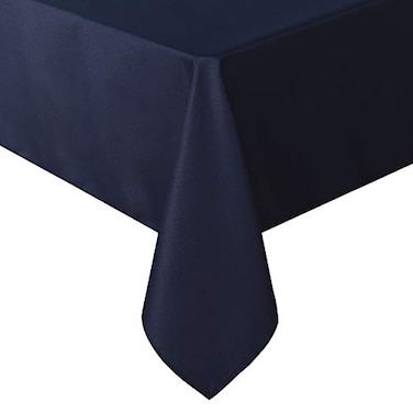 sancua Square Tablecloth 60 x 60 Inch Water Resistant Spill Proof Washable Polyester Table Cloth Decorative Fabric Table Cover for Dining Tables Buffet Parties and Camping Navy