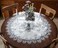 Linens, Art Linens Art and Things European Silver Lace on Silver Jacquard Round Table Topper Tablecloth 33 Inch Round