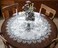 Linens, Art Linens Art and Things European Silver Lace on Silver Jacquard Round Table Topper Tablecloth 33 Inch Round