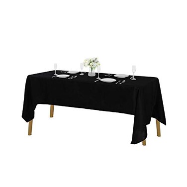 Cupuamon Rectangle Tablecloth 60x120 inch Washable Polyester Fabric Table Cloth for Wedding Party Dining Banquet Decoration60x120 Black