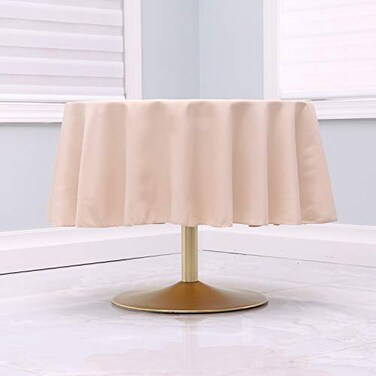 Kadut Beige Tablecloth 90 Inch Round Tablecloths for Circular Table Cover in Beige Washable Polyester Great for Buffet Table Parties Holiday Dinner More