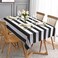 ASPMIZ Black and White Striped Tablecloth for Rectangle Tables Geometric Stripe Waterproof Table Cloth for Kitchen Dining Room Polyester Tablecloth Rectangle 60 x 84