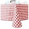 EUCATUS BEST Heavy Duty Waterproof 52x70 Vinyl Tablecloth 1 Pk Best Wipeable Red Checkered Gingham Table Cloth for Country BBQs Picnics or Card Tables Great Square Oilproof Table Cover with Flannel Ba