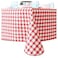EUCATUS BEST Heavy Duty Waterproof 52x70 Vinyl Tablecloth 1 Pk Best Wipeable Red Checkered Gingham Table Cloth for Country BBQs Picnics or Card Tables Great Square Oilproof Table Cover with Flannel Ba