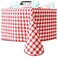 EUCATUS BEST Heavy Duty Waterproof 52x70 Vinyl Tablecloth 1 Pk Best Wipeable Red Checkered Gingham Table Cloth for Country BBQs Picnics or Card Tables Great Square Oilproof Table Cover with Flannel Ba