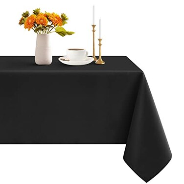 Romanstile Rectangle Tablecloth Waterproof and Wrinkle Resistant Washable Polyester Table Cloth for Kitchen DiningPartyWedding Indoor and Outdoor Use 60 x 102 inch Black