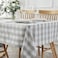 maxmill Square Checkered Tablecloth Water Resistance Antiwrinkle Spillproof Heavy Weight Gingham Table Cloth Buffalo Plaid for Buffet Banquet Parties Holiday Dinner 70 x 70 Inch Grey and White