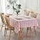 maxmill Checkered Rectangle Tablecloth Water Resistance Wrinkle Free Spillproof Heavy Weight Gingham Plaid Table Cloth for Buffet Banquet Parties Event Holiday Dinner 60 x 84 Inch Pink and White