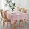 maxmill Checkered Rectangle Tablecloth Water Resistance Wrinkle Free Spillproof Heavy Weight Gingham Plaid Table Cloth for Buffet Banquet Parties Event Holiday Dinner 60 x 84 Inch Pink and White