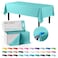 Party Solids 54 Inch X 100 Feet Aqua Plastic Table Cover Roll in A Cut to Size Box with Convenient Slide Cutter Cuts Up to 12 Rectangle 8 Feet Plastic Disposable Tablecloths