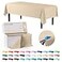Exquisite 54 Inch X 100 Feet Ivory Plastic Table Cover Roll in A Cut to Size Box with Convenient Slide Cutter Cuts Up to 12 Rectangle 8 Feet Plastic Disposable Tablecloths