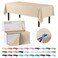 Exquisite 54 Inch X 100 Feet Ivory Plastic Table Cover Roll in A Cut to Size Box with Convenient Slide Cutter Cuts Up to 12 Rectangle 8 Feet Plastic Disposable Tablecloths