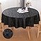 Smiry Round Table Cloth Waterproof Heavy Duty Vinyl Tablecloths Wipeable Washable Table Cover for Kitchen and Dining Room Black 70 x 70