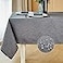 Mebakuk Rectangle Table Cloth Linen Farmhouse Tablecloth Waterproof AntiShrink Soft and Wrinkle Resistant Decorative Fabric Table Cover for Kitchen Dark Grey 52 x 70 46 Seats