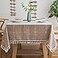 Oubonun Tablecloths for Rectangle Tables Cotton Linen Waterproof Farmhouse Table Cloth with Boho Tassels Wrinkle Free Wipeable Washable for Kitchen Dining 55x86 68 Seats