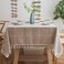 Oubonun Tablecloths for Rectangle Tables Cotton Linen Waterproof Farmhouse Table Cloth with Boho Tassels Wrinkle Free Wipeable Washable for Kitchen Dining 55x86 68 Seats