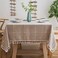 Oubonun Tablecloths for Rectangle Tables Cotton Linen Waterproof Farmhouse Table Cloth with Boho Tassels Wrinkle Free Wipeable Washable for Kitchen Dining 55x86 68 Seats