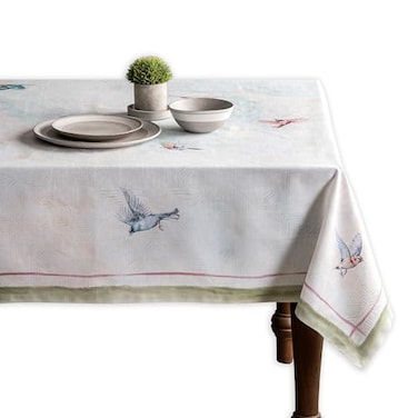 Maison d' Maison d Hermine Table Cloth Rectangle Table 100 Cotton 60 x 90 Inches Tablecloth Reusable Decorative for Dining Kitchen Room Farmhouse Party Home Hotel Restaurant Spring Summer Flying Birds