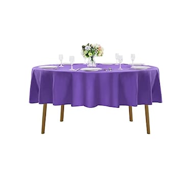 Cupuamon 70 inch Round Tablecloth Washable Polyester Table Cloth Decorative Table Cover for Wedding Party Dining Banquet70 inchPurple