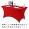 Hezuzo Spandex Table Cover for 4FT or 6ft or 8ft Table Universal Fitted Stretch Tablecloth for Party Banquet Wedding and EventsRed
