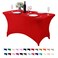 Hezuzo Spandex Table Cover for 4FT or 6ft or 8ft Table Universal Fitted Stretch Tablecloth for Party Banquet Wedding and EventsRed