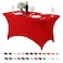 Hezuzo Spandex Table Cover for 4FT or 6ft or 8ft Table Universal Fitted Stretch Tablecloth for Party Banquet Wedding and EventsRed