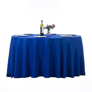 Ascoza 2pack 120 Inch Royal Blue Round Tablecloth in Washable Polyester Fabric for WeddingBanquetRestaurantParties