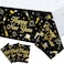 Sumind 3 Pieces 2026 Happy New Year Table Covers 54 x 108 Inch Tablecloth Plastic Disposable Black and Gold Table Covers Banner for Happy 2026 New Year Party Theme Decorations Supplies