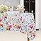 LUSHVIDA Easter Fabric Rectangle Table Cloth 60 x 84 Inch Polyester Easter Flower Spring Tablecloth Table Cover Protector for Holiday Party Wedding Birthday Decoration Use Blooming Flower