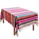 Hxezoc 59 x 84 Inch Mexican Blanket Striped Tablecloth Large Square Fringe Cotton Mexican Serape Tablecloth for Mexican Party Wedding Decorations Outdoor Table Cover Pink