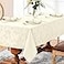 Romanstile Jacquard Rectangle Tablecloth Outdoor Waterproof Damask Floral Pattern Decorative Table Cloths Heavy Weight Fabric Table Covers for DinnerPartiesOutdoor 60 x 102 Inch Ivory