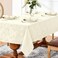 Romanstile Jacquard Rectangle Tablecloth Outdoor Waterproof Damask Floral Pattern Decorative Table Cloths Heavy Weight Fabric Table Covers for DinnerPartiesOutdoor 60 x 102 Inch Ivory