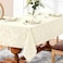 Romanstile Jacquard Rectangle Tablecloth Outdoor Waterproof Damask Floral Pattern Decorative Table Cloths Heavy Weight Fabric Table Covers for DinnerPartiesOutdoor 60 x 102 Inch Ivory